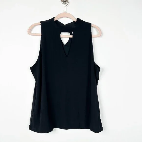 2/$30 White House Black Market V-Neck Cutout Sleeveless Top XL #1544 - Picture 3 of 9